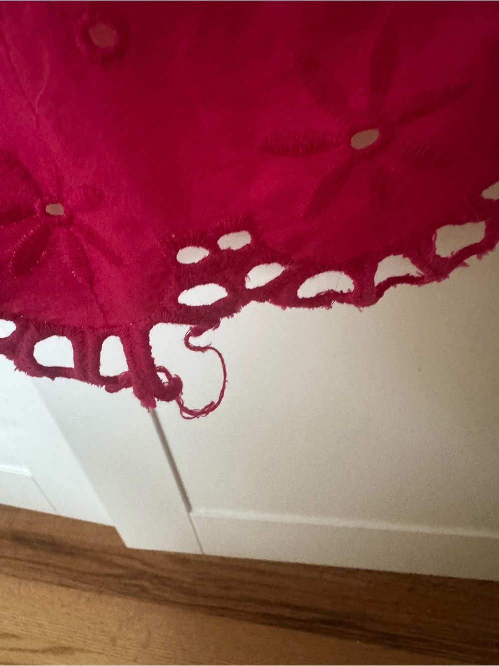 Anthropologie Bright Pink Eyelet Midi Dress - Picture 5 of 5